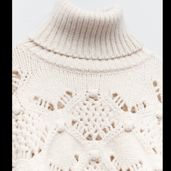 Zara NWT Cable Knit Sweater with Buttons - Picture 7 of 8
